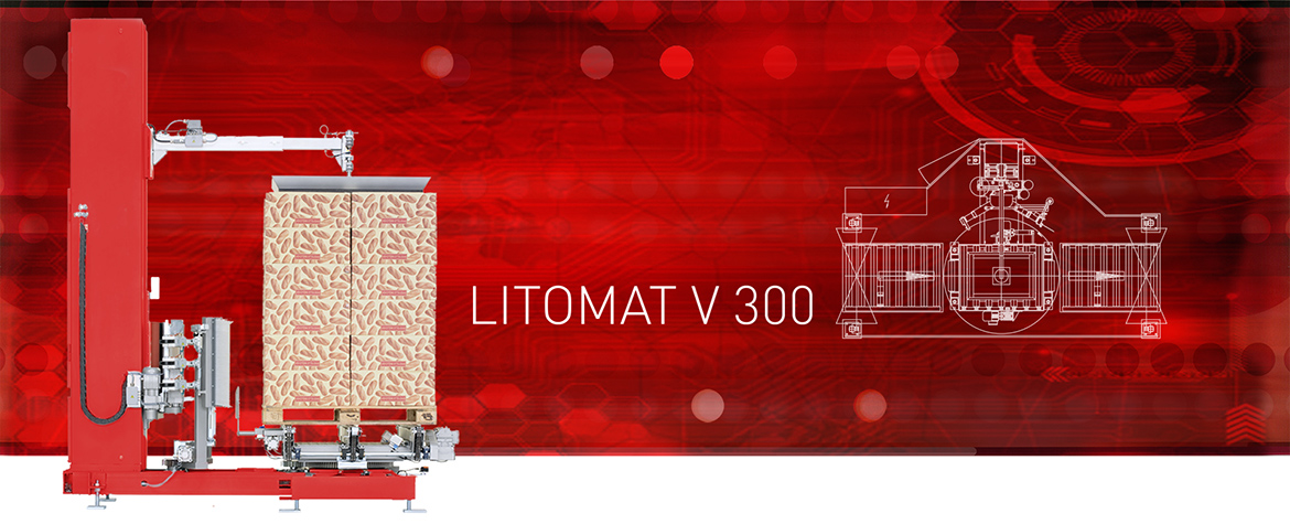 Liegat-LITOMAT V300 - vollautomatische Stretchfolien-Verpackungsanlage